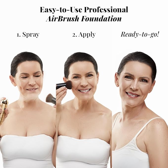 Jerome Alexander Airbrush Foundation Ultra Hydrating, Spray Foundation Makeup with 2x the Active Ingredients, Ultra-Light, Buildable, Full Coverage Formula (Medium)