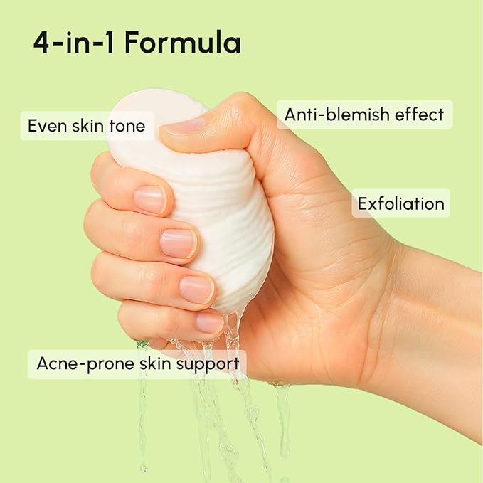 MAREE Blemish Toner Polishes - Daily Facial Radiance Toner Polish - Witch Hazel Pads Acne Face Toning - Acne Skin Care with BHA Salicylic Acid - Blemish Clearing Witch Hazel Wipes