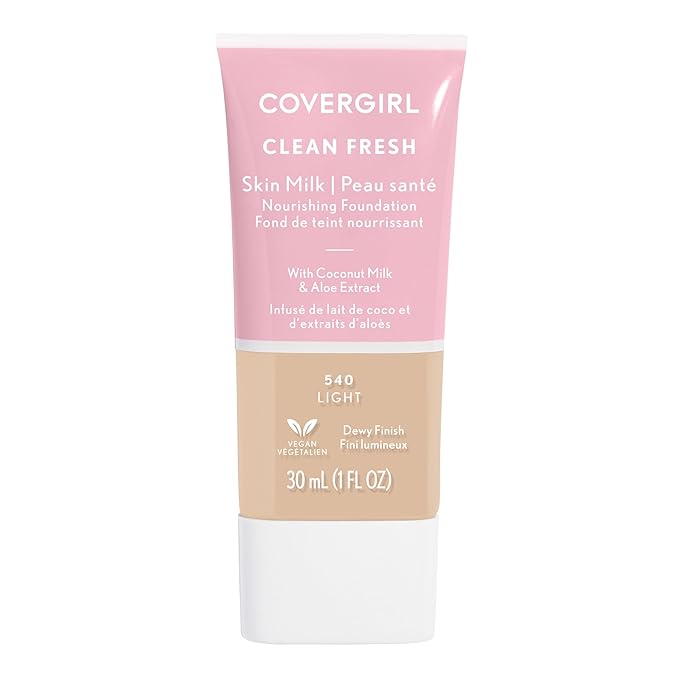COVERGIRL, Clean Fresh Skin Milk Foundation, Light, 1 Fl Oz (Pack of 1) (packaging may vary)