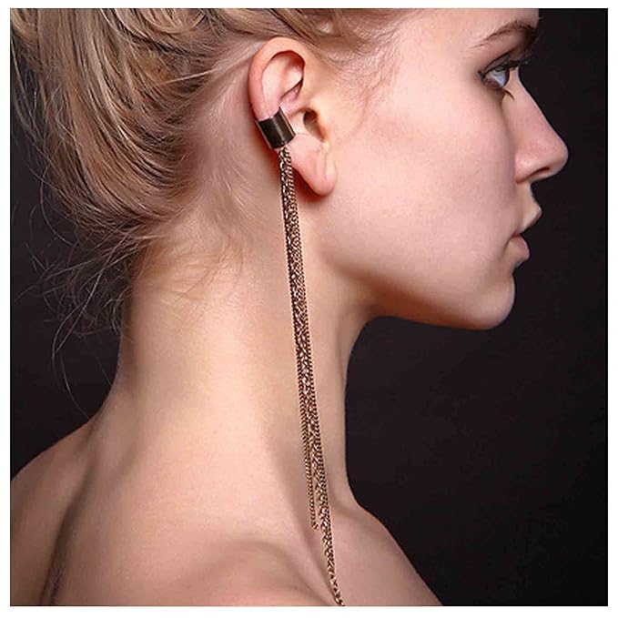 Boho Chain Tassel Earrings Gold Long Drop Dangle Earrings Dangle Chain Earrings Vintage Long Earrings Punk Earrings Jewelry for Women and Girls