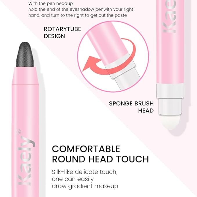 Kaely 2in1 Cream Eye Shadow Brightener Sticks for Eyes, Pencil Eyeshadow Applicator Stick Waterproof Pigmented, Eye Shadow Palette Highlighter Makeup, sombras para ojos, 03 Pearl Black Shimmer