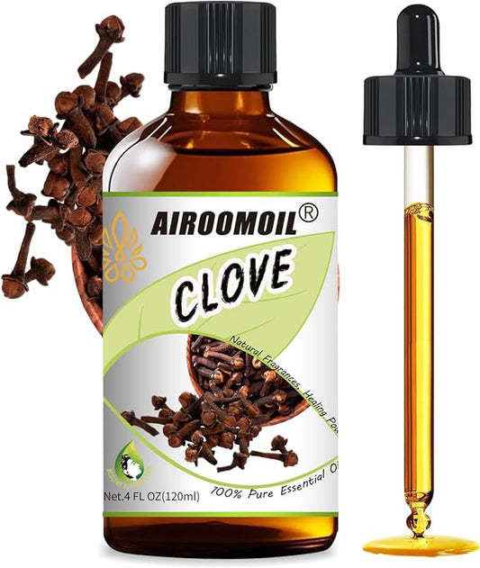 Pure Clove Essential Oil, 100% Pure Natural Clove Essential Oil, Premium Grade Essential Oils for Diffusers for Home, Skin, Care Massage, Soap Making, Aromatherapy, 4 Fl Oz | 120ml