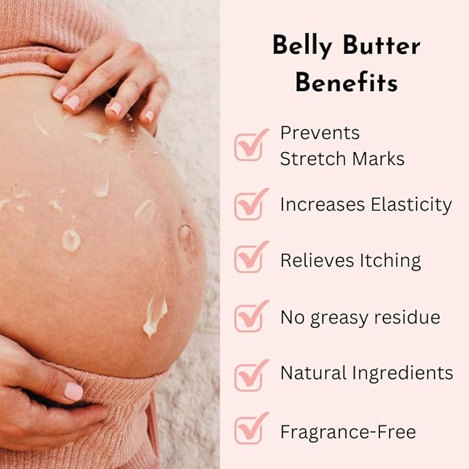 Organic Belly Butter for Pregnancy Stretch Mark Prevention and Treatment by Irene Organics - Award Winning Anti Stretch Mark Tummy Balm For Pregnancy and Postpartum 4oz - Hydrating Bump Cream