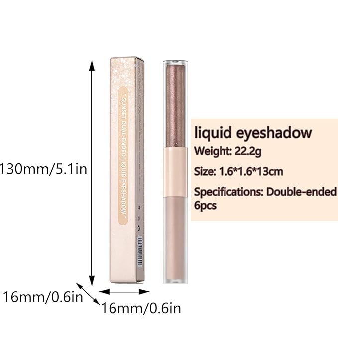 Rosy Brown Liquid Eyeshadow Matte Double Ended Glitter Metallic Eyeshadow Pencil Primer Base Quick Drying Waterproof Long Lasting Highlight Stick Shadow Pen Eye Makeup (#1)