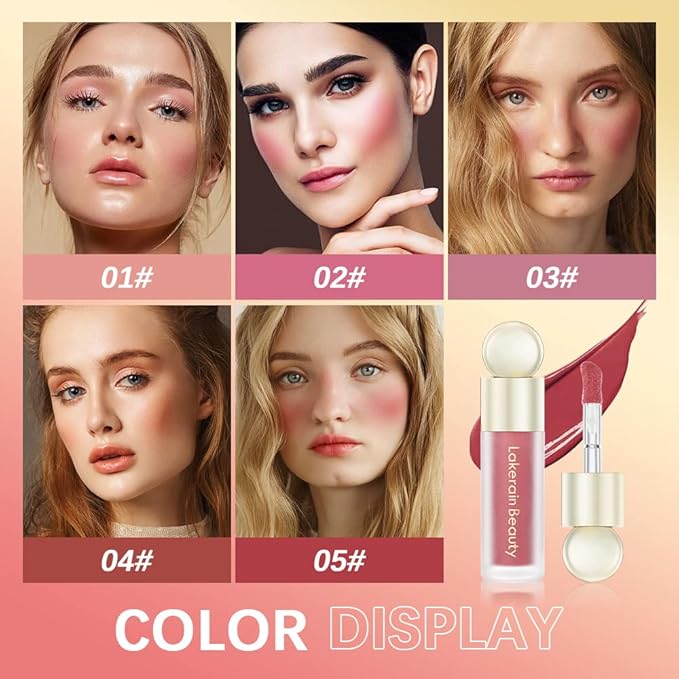 2 Colors Liquid Blush,Soft Cream Face Blush, Dewy Cheek Tint, Long Lasting Natural Matte Finish Looking,Moisturizing Lightweight Blendable Feel (01-BLISS / 03 - HOPE)