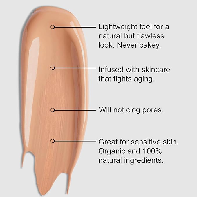 Organic Aloe-Based LUX Liquid Foundation, Natural Vegan Gluten-Free Made in USA, Maple