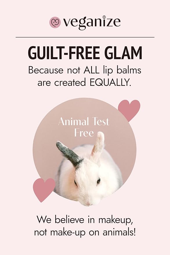 Veganize Collagen Lip Glass Balm | Hydrating Lip Balm in 9 Vibrant Colors | Moisturizing Lip Care Infused with Collagen Jelly Magic | No Animal Trial Lip Balm 0.06 oz (No. 7 Pale Petal)