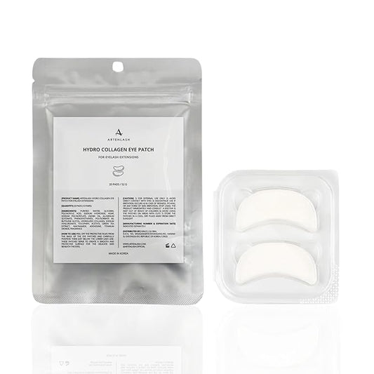 Hydro Collagen Gel Patch for Lash Extension, Under Eye Patch for Lash Lift, Lint Free, Made in Korea, 10 Pairs (20 Pads)