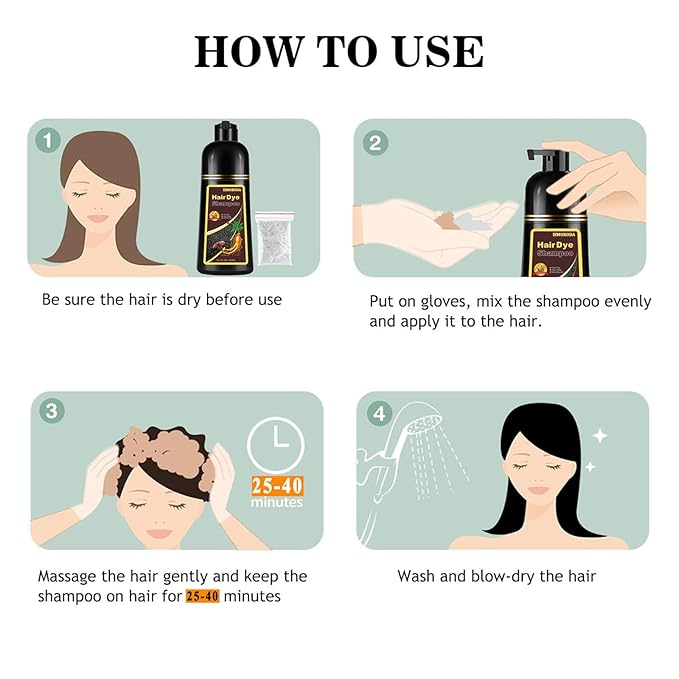 Light Brown Hair Dye Shampoo 3 in 1, Long-lasting & Natual Hair Color Shampoo, Herbal Ingredients Natural Shampoo Hair Dye Effect in Minutes, Gifts for Men Women 500ml