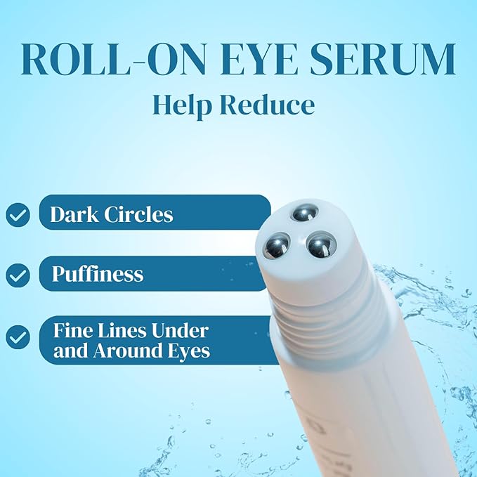Miss Spa Eye Serum 5-in-1 Roll On Under Eye Cream, Helps De-puff and Brighten Under and Around Eyes, Anti-Aging Under Eye Roller Helps with Fine Lines and Dark Circles, Vitamin B3, Eye Bag Remover