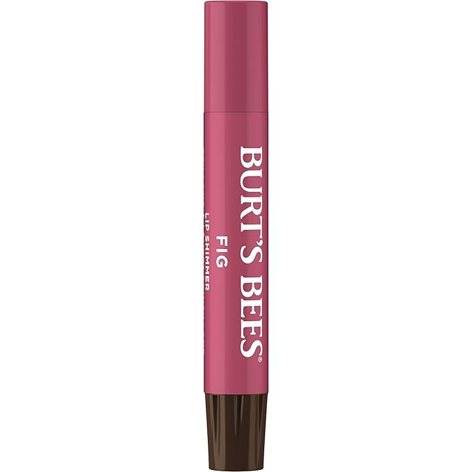 Burt's Bees Shimmer Lip Tint Set, Tinted Lip Balm Stick, Moisturizing for All Day Hydration with Natural Origin Glowy Pigmented Finish & Buildable Color, Fig (4-Pack)