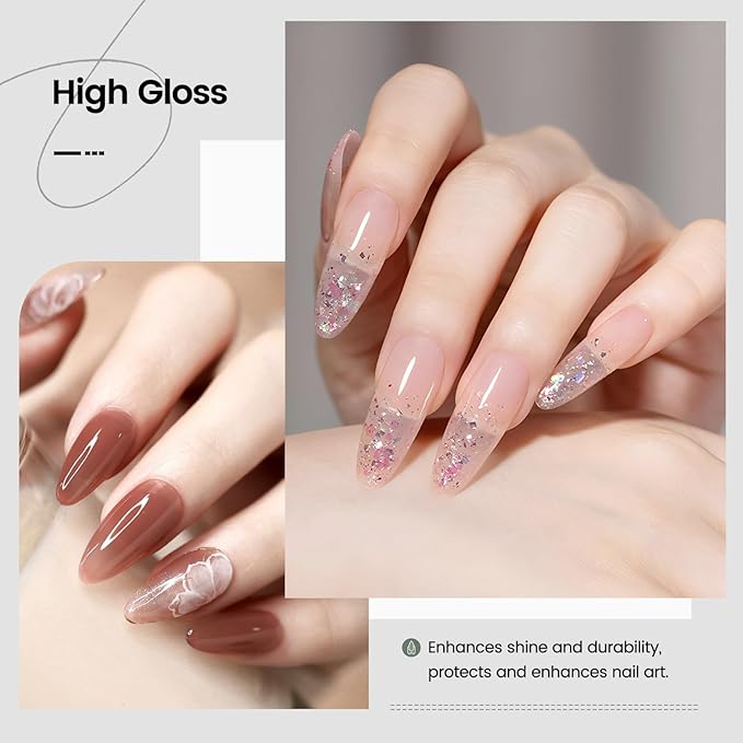 JODSONE 15ml Nail Glue Gel for Nail Tips Long Lasting Extension Glue for Clear Nail Tips Base Coat Top Coat All Need Lamp Cured