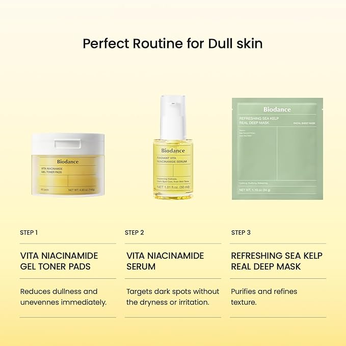 BIODANCE Radiant Vita Niacinamide Serum, Brightening, Dark Spot Care, Hydrating for Sensitive Skin, Filter Glow Serum for All Skin Types, Korean Skincare | 1.01 floz x 1 ea