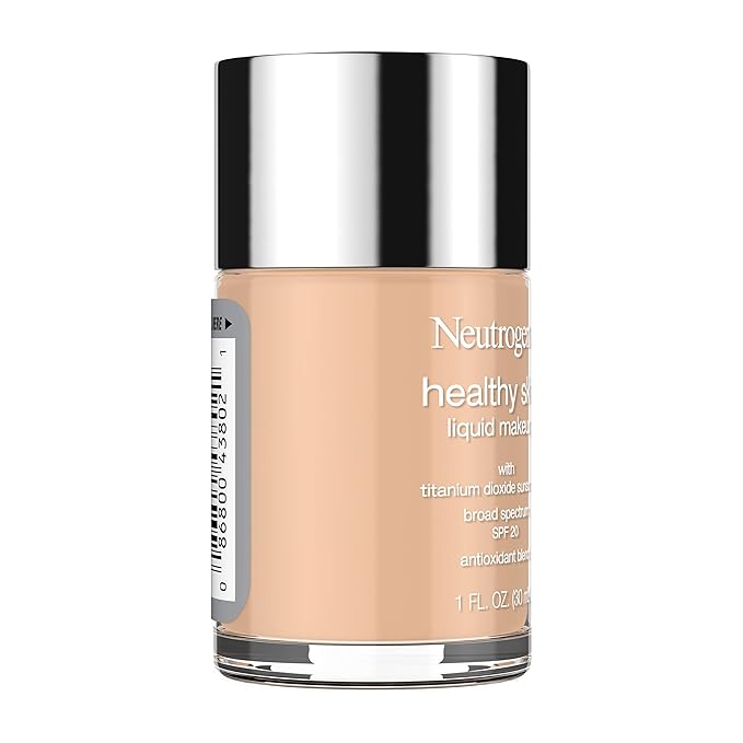 Neutrogena Healthy Skin Liquid Makeup Foundation, Broad Spectrum SPF 20 Sunscreen, Lightweight & Flawless Coverage Foundation with Antioxidant Vitamin E & Feverfew, 105 Caramel, 1 fl. oz