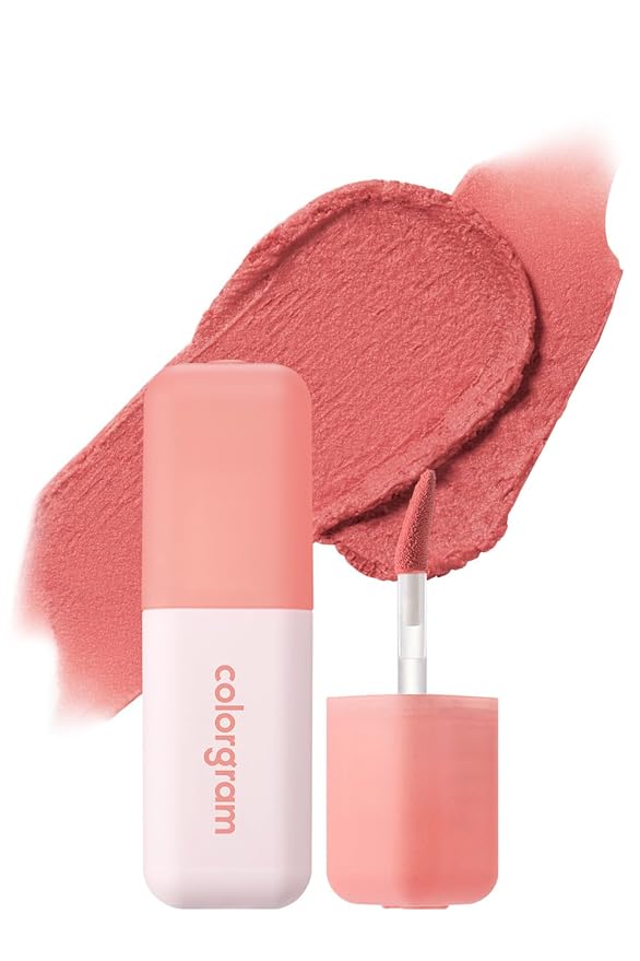 COLORGRAM NUDE BLUR TINT 16 ROMANTIC CORAL | Soft Velvet Matte Liquid Lipstick & Cheek Tint | Lightweight Blurring Tint for a Smooth & Airbrushed Finish | Long-Lasting & Non-Sticky Formula