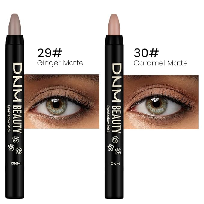 Kaely 2Pcs Cream Eyeshadow Sticks Set for Eyes Waterproof,Ginger Matte & Caramel Matte Eye shadow Stick Pencil Pen Bulk sombras en crema para ojos 29+30
