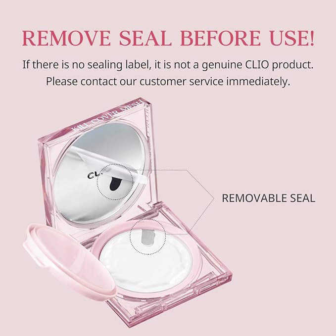 CLIO Kill Cover Mesh Glow Cushion Foundation ([Refill Included] 15g*2, 21C LINGERIE), Glass Skin, Long-Lasting, Lightweight, Buildable Coverage, Glowy Skin Makeup