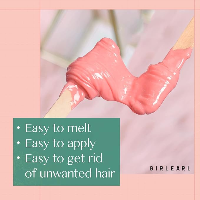 Hard Wax Beads, 1lb Wax Beans for Hair Removal Sensitive Skin with Rose Formula, Perfect for Full Body, Facial, Brazilian Bikini, and Legs at Home Wax Refill for Women Men (pink)