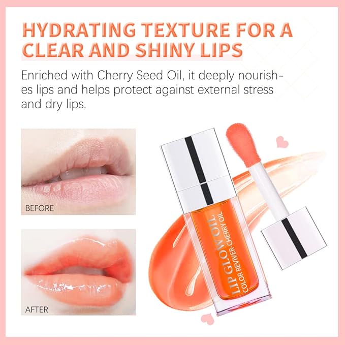 Moisturizing Lip Oil,No-Sticky Lip Gloss Lip Balm Lip Care,Fruit Flavoured Lip Oil For Dry Lip's Moisturizing Hydrating And Nourishing (016#GREEN APPLE) 0.2 OZ