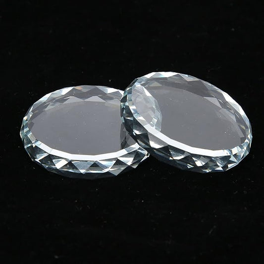 2Pcs Nail Art Palettes, Manicures DIY Color Mixing Toning Glass False Eyelash Glue Hold Tools Beauty Makeup Glass Pallet