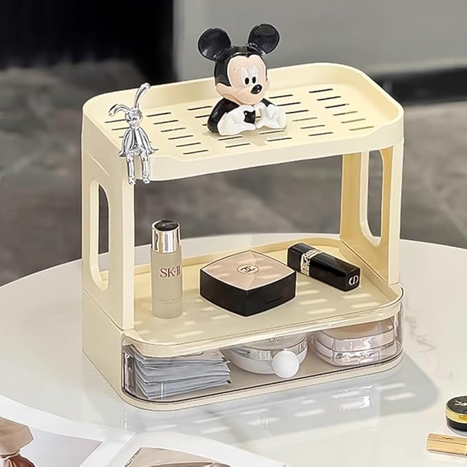 3-Tier Desk Organizers & Dispensers，Mail Holder for Office Desk Organization，Kitchen Spice Rack or Bathroom Countertop Organizer, Gift for Teachers, Classmates, and Friends (Beige)