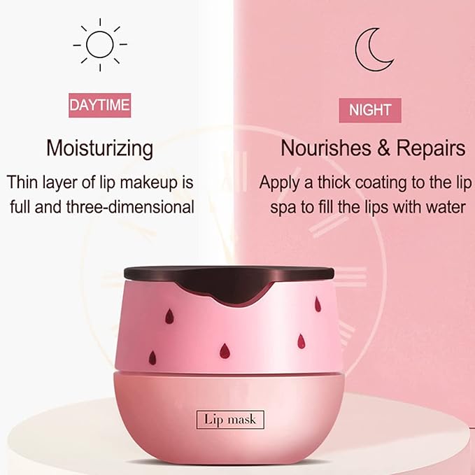 2PCS Bee Lip Balm Lip Balm Honey Pot, Strawberry Sleeping Lip Mask,Moisturizing Lip Balm with Stick,Hydrating & Prevention Dry and Cracked Lip Scrubs Exfoliator Lip Care Products(Strawberry)