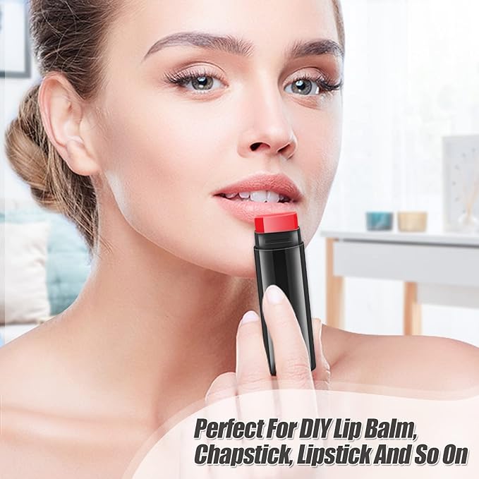 40 PCS 4.5g Oval Lip Balm Tubes Plastic Twist-up Filling Stick Refillable Lipstick Tube Containers for Chapstick Homemade Lip Balm DIY Deodorants Crayon (Black)