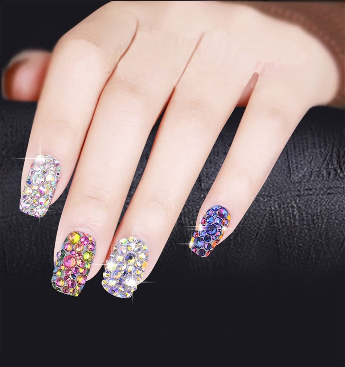 3000 Pieces SS12 3mm Flatback Rhinestones Clear Glass Round Gems Crystals for Nail Art DIY Crafts Clothes Shoes Bags （Silver）