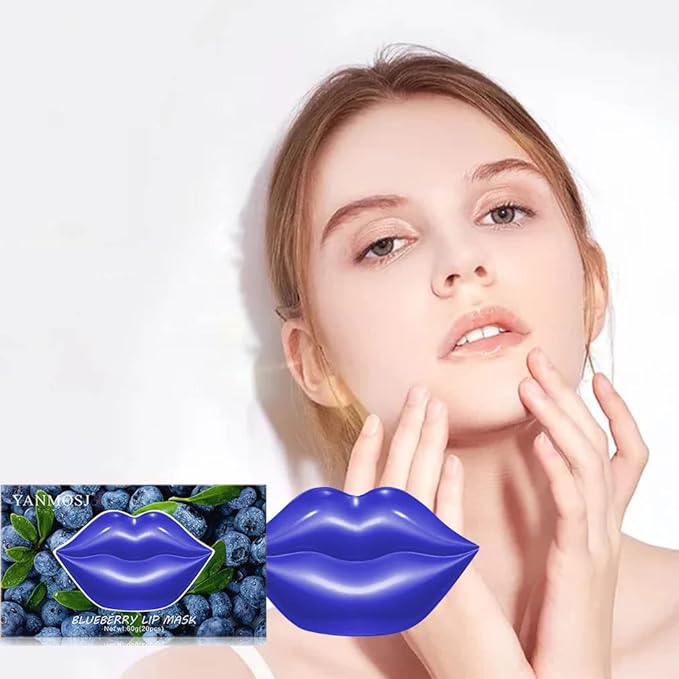 20Pcs Moisturizing Lip Mask, Lip Sleep Mask Reduces Lip Lines and Restores Moisture, Lip Mask Effectively Nourishes the Lip Skin, Gel Treatment Lip Masks Plumping Lips Mask Lip Care Products (Purple)