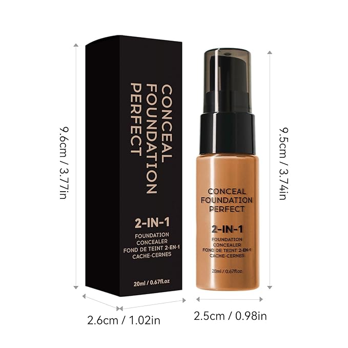 6 Colors Liquid Foundation Long-Lasting,Poreless Liquid Oil Concealer Foundation For All Skin Type,Waterproof & Sweat-Proof,Easy To Push Away,Flawless Finish Foundation,Balanced Skin Color