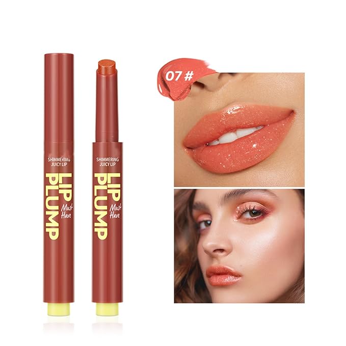 MAEPEOR Hydrating Lip Plumper 12 Colors Moisturizing Shiny Juicy Lip Balm Long Lasting Nourishing Lip Pluming Balm（Color 07)
