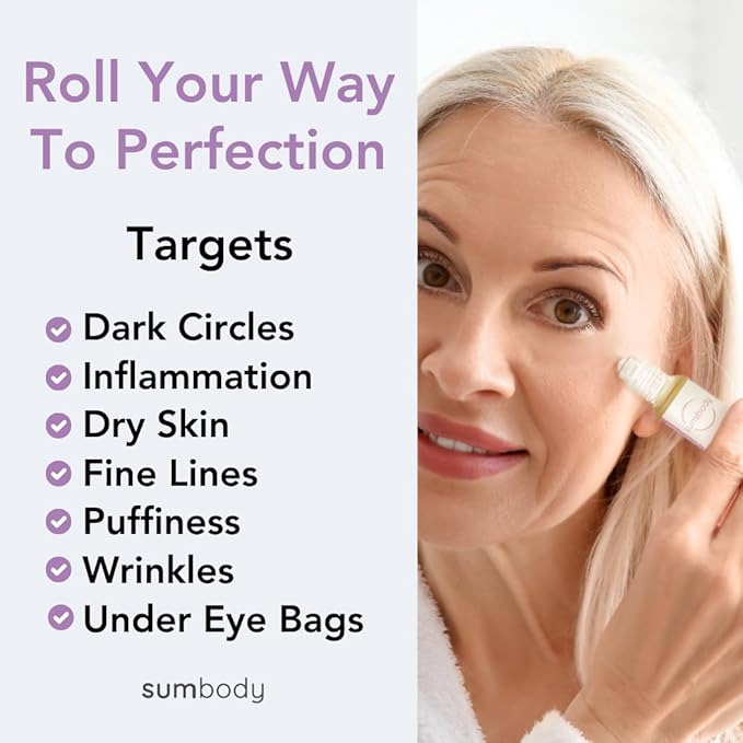 Natural Peptide Energizing + Eye Serum Reduces Puffiness, Fine Lines & Under Eye Bags Hydrating fragrance free Under Eye Treatment Roller ball massage, age-defying eye cream