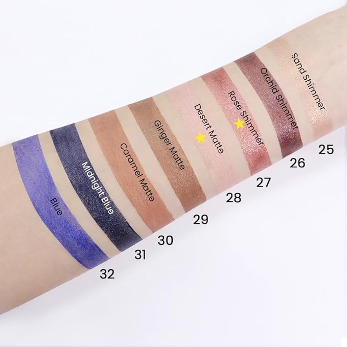 Kaely 2Pcs Cream Eyeshadow Sticks Set for Eyes Waterproof,Rose Shimmer & Desert Matte Eye shadow Stick Pencil Pen Bulk sombras en crema para ojos 27+28