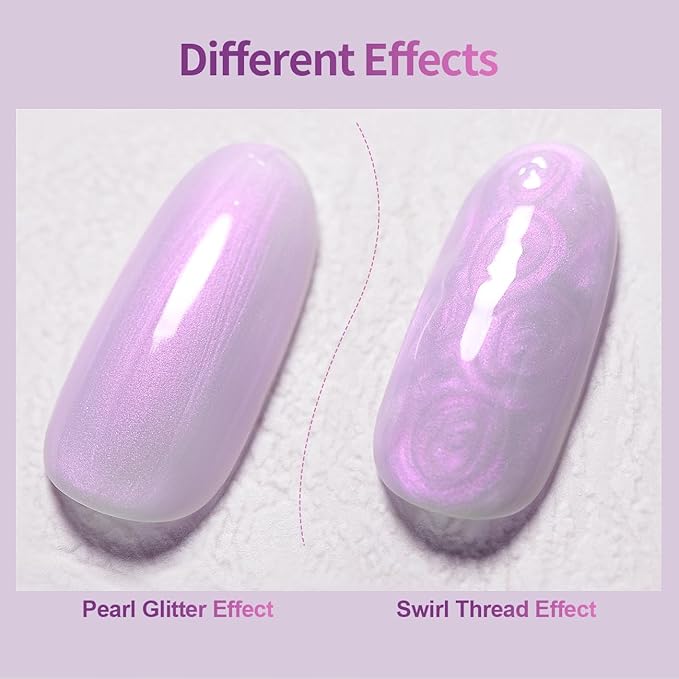 RARJSM Pearl Gel Builder Nail Polish Purple Hard Gel in a Bottle Mermaid Shell Glitter Pearlescent Thick Extension Structure for Nails 15ml Soak Off Curing Requires Salon Home DIY Beginner Use