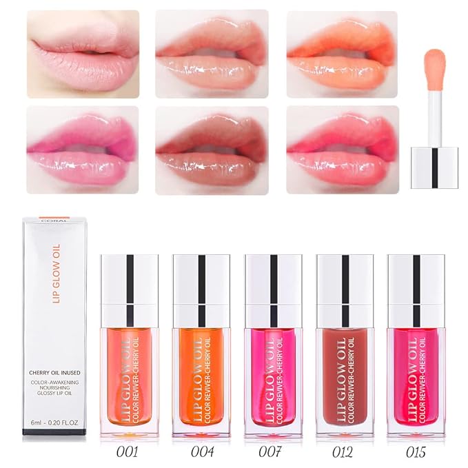 Yasovigi Hydrating Lip Oil Plumping Lip Tint Moisturizing Lip Gloss, Transparent Lip Balm Care Stick Nourishing Repairing Non-sticky, Moisture&Lighten Lip Lines (Rosewood)