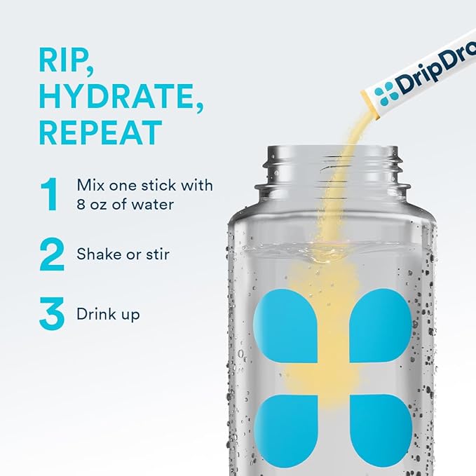 DripDrop Sugar Free Hydration Packets - Zero Citrus Variety Pack - Single Serve Electrolytes Powder Drink Mix - Cherry Limeade, Citrus, Orange, Strawberry Lemonade - Non-GMO, Gluten Free - 32 Sticks