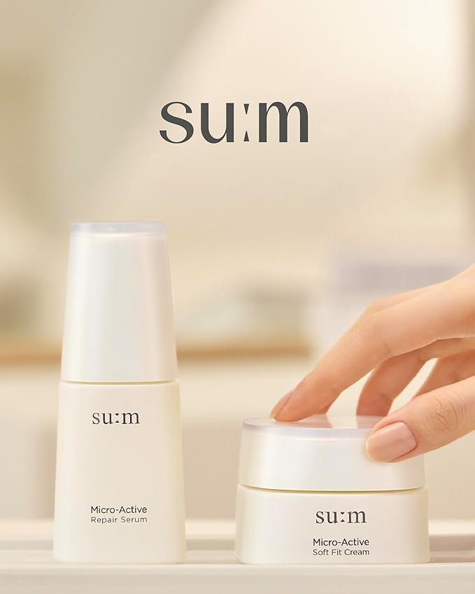 SU:M Micro-Active Repair Serum Set (3-piece set) - Hydrating and Calming Korean Skincare Serum for Sensitive and Acne-Prone Skin, Reduces Pores and Enhances skin tone