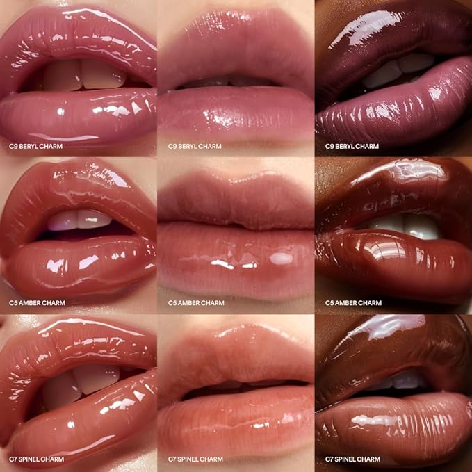 ENTROPY Makeup 2-in-1 Charm Shiny Glowy Lip & Cheek Gloss Tint Keychain, High Pigment Glossy Lip Color & Plumping Gloss, C9 Berly Charm