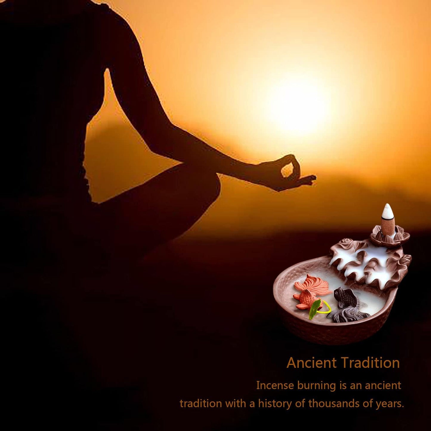 600 pcs Backflow Incense Cones for Waterfall Mixed Natural Scents Cone Incense for Meditation Relax in 2 Bottles