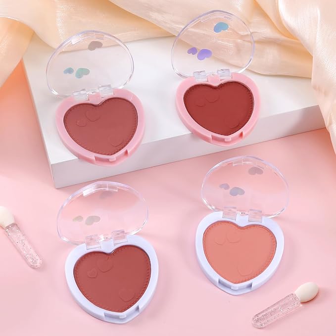 Boobeen Powder Blush Matte Pressed Blush Palette, Highly Pigmented Cream Pink Blusher for Cheeks, Blusher Compact Powder Makeup Lightweight Easily Blends, Single Color Rouge Powder