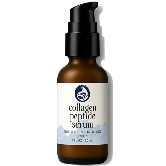 Peptides Serum for Face - Collagen Booster - Anti-Aging - Tighten Lift Hydrate & Plump All Skin Types, Reduce Fine Line & Wrinkles, All Natural Ingredients - Foxbrim Naturals (1 Fl Oz)