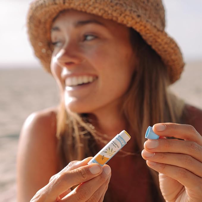 Badger - Classic Lip Balm, Unscented, Made with Organic Olive Oil, Beeswax & Rosemary, Certified Organic, Moisturizing Lip Balm, 0.15 oz (4 Pack)