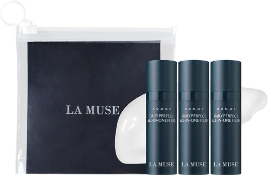 LA MUSE Homme Daily All-in-One Face Moisturizer for Men | 3-in-1 Toner, Lotion, Essence | Lightweight, Hydrating After-Shave Lotion for Oily & Sensitive Skin | Korean Skincare | Travel Size