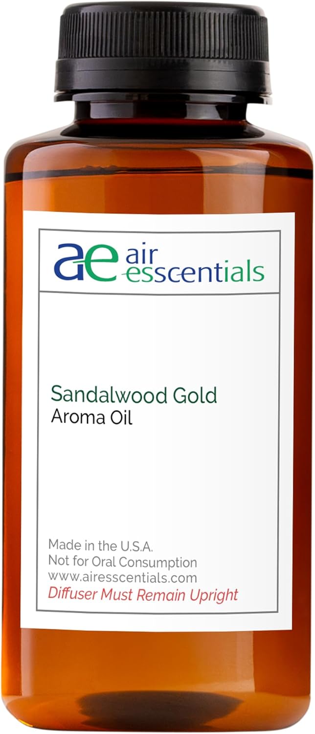Sandalwood Gold Aroma Oil, Essential Oils Blend for Diffusers & Scent Machines, Sweet Afternoon Tea & Rose, Aromatherapy, Cold Air Diffuser Compatible, 300 mL