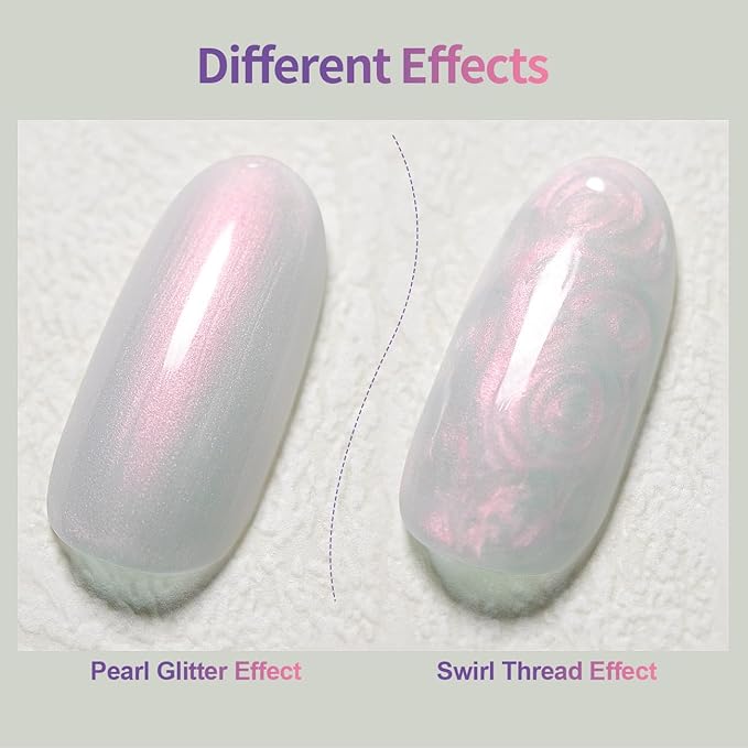 RARJSM Gel Builder Nail Polish Pearl White Red Shimmer Hard Gel in a Bottle Mermaid Shell Glitter Pearlescent Thick Extension Structure Gels for Nails 15ml Soak Off Curing Requires Salon Home Use