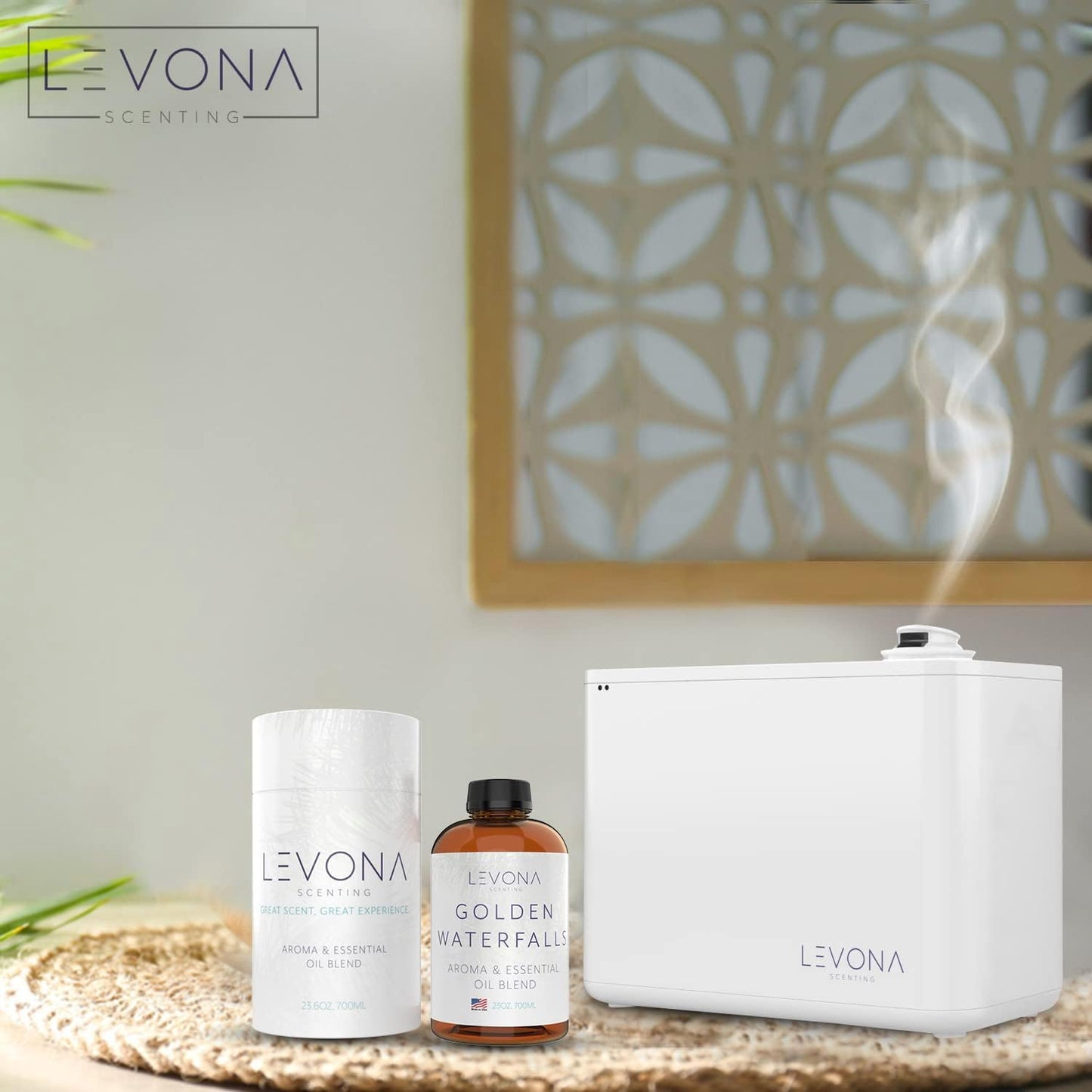 Levona Scent Pure Essential Oils for Diffusers for Home, Hotel & Office - Golden Waterfalls Essential Oils for Diffuser Oil and Humidifiers - Home Luxury Scents - Scented Fragrance Oil Blends - 700 ml