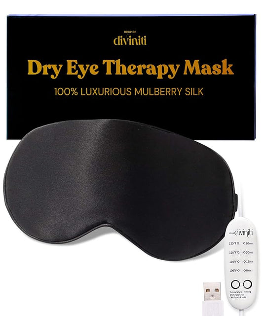 Heated Eye Mask for Dry Eye Relief - Stye Eye Treatment, Warming Eye Mask for Dry Eyes Mask Warm Compress for Eyes, Sinus Mask Heated Eye Patch - Dry Eye Mask with Moist Heat Electric Warming - Black