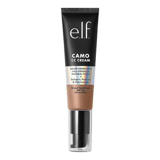 e.l.f. Camo CC Cream, Color Correcting Medium-To-Full Coverage Foundation with SPF 30, Tan 450 N, 1.05 Oz (30g)