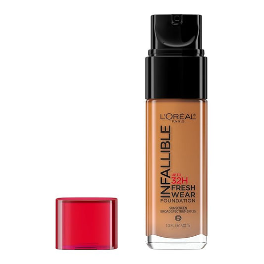 L'Oreal Paris Makeup Infallible Up to 32 Hour Fresh Wear Lightweight Foundation, 510 Hazelnut, 1 Fl Oz, Packaging May Vary