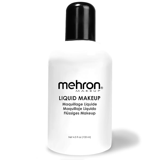 Mehron Makeup Liquid Makeup | Face Paint and Body Paint 4.5 oz (133 ml) (WHITE)